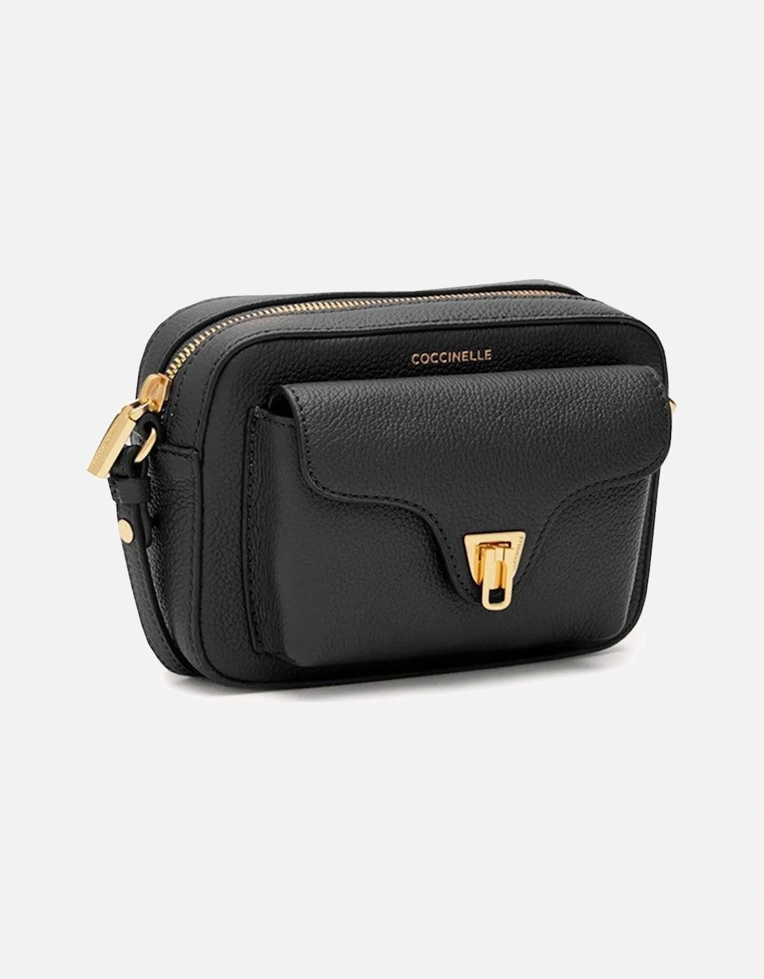 Leather Across-Body Bag with Metallic Fastening