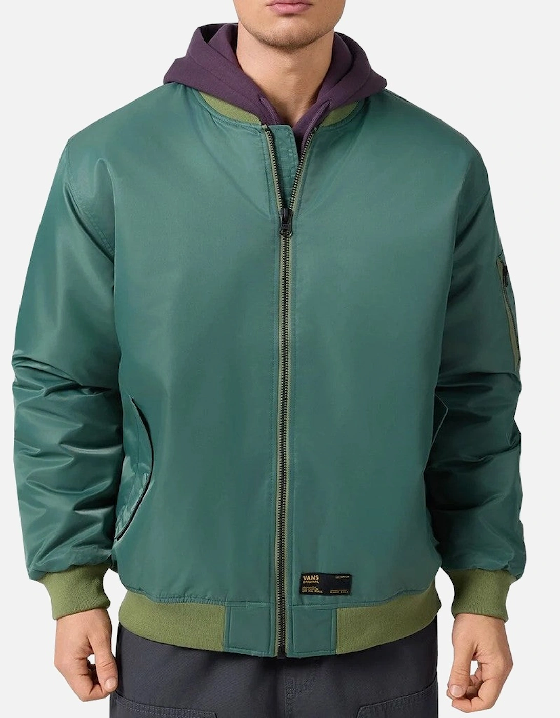 Nylon Bomber Jacket with Zip and Visible Logo, 4 of 3