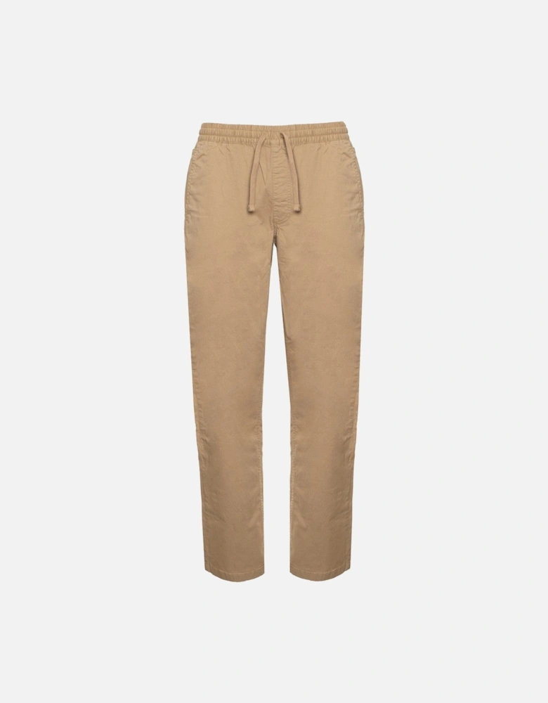 Elastic Waistband Cotton-Blend Trousers with Visible Logo