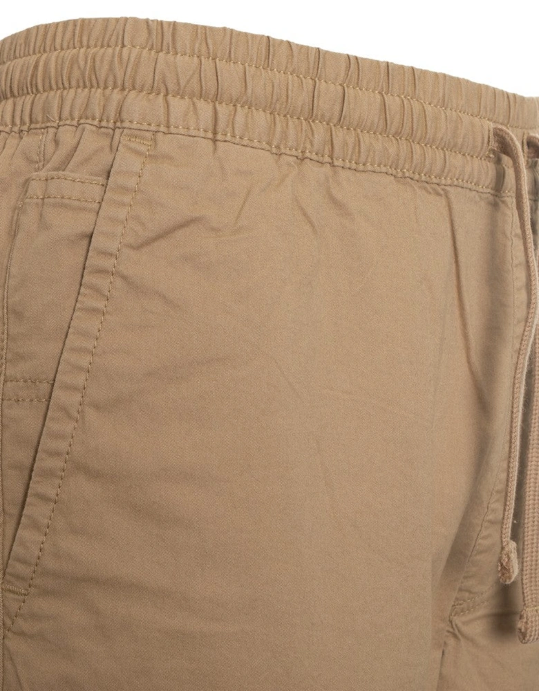 Elastic Waistband Cotton-Blend Trousers with Visible Logo