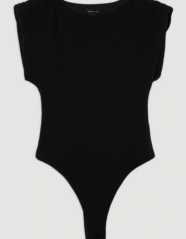 Stretch Jersey Power Shoulder Bodysuit