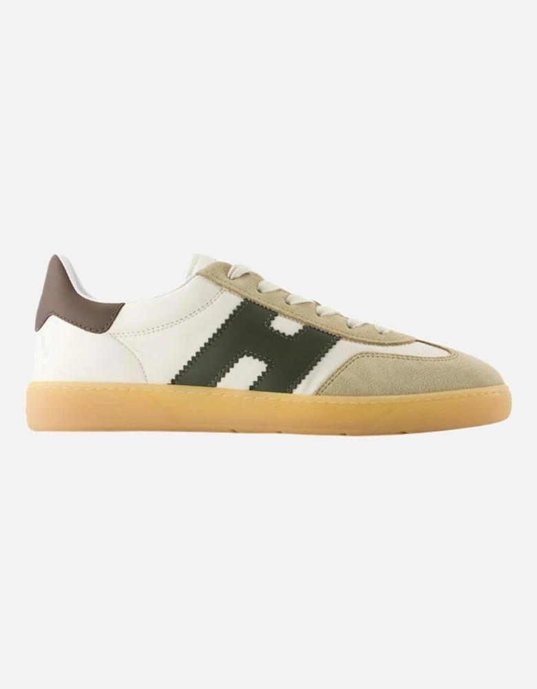 Leather Calfskin Round Toe Lace-Up Sneakers
