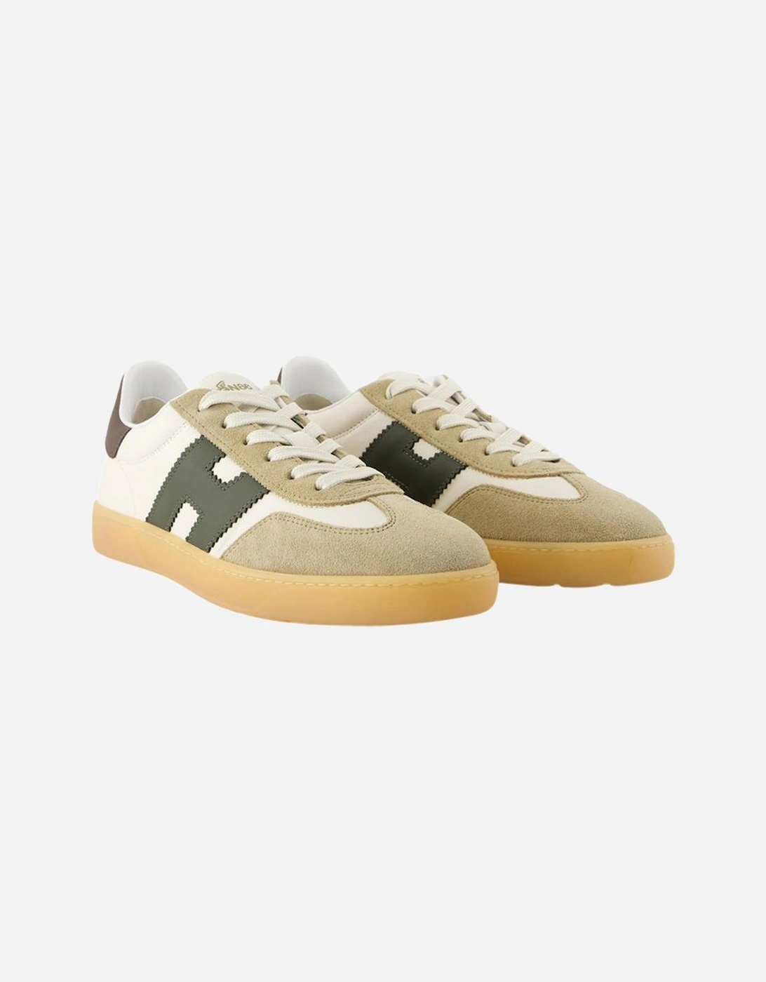 Leather Calfskin Round Toe Lace-Up Sneakers
