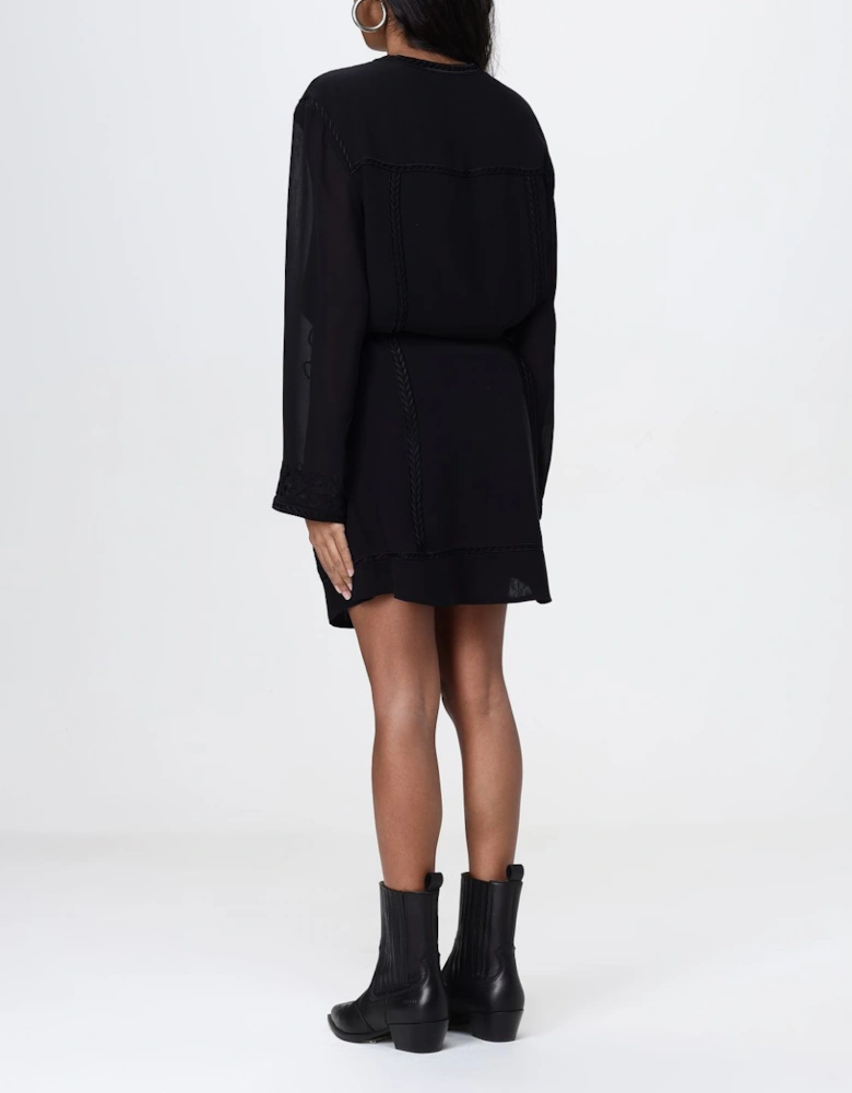 Embroidered Voile Mini Dress
