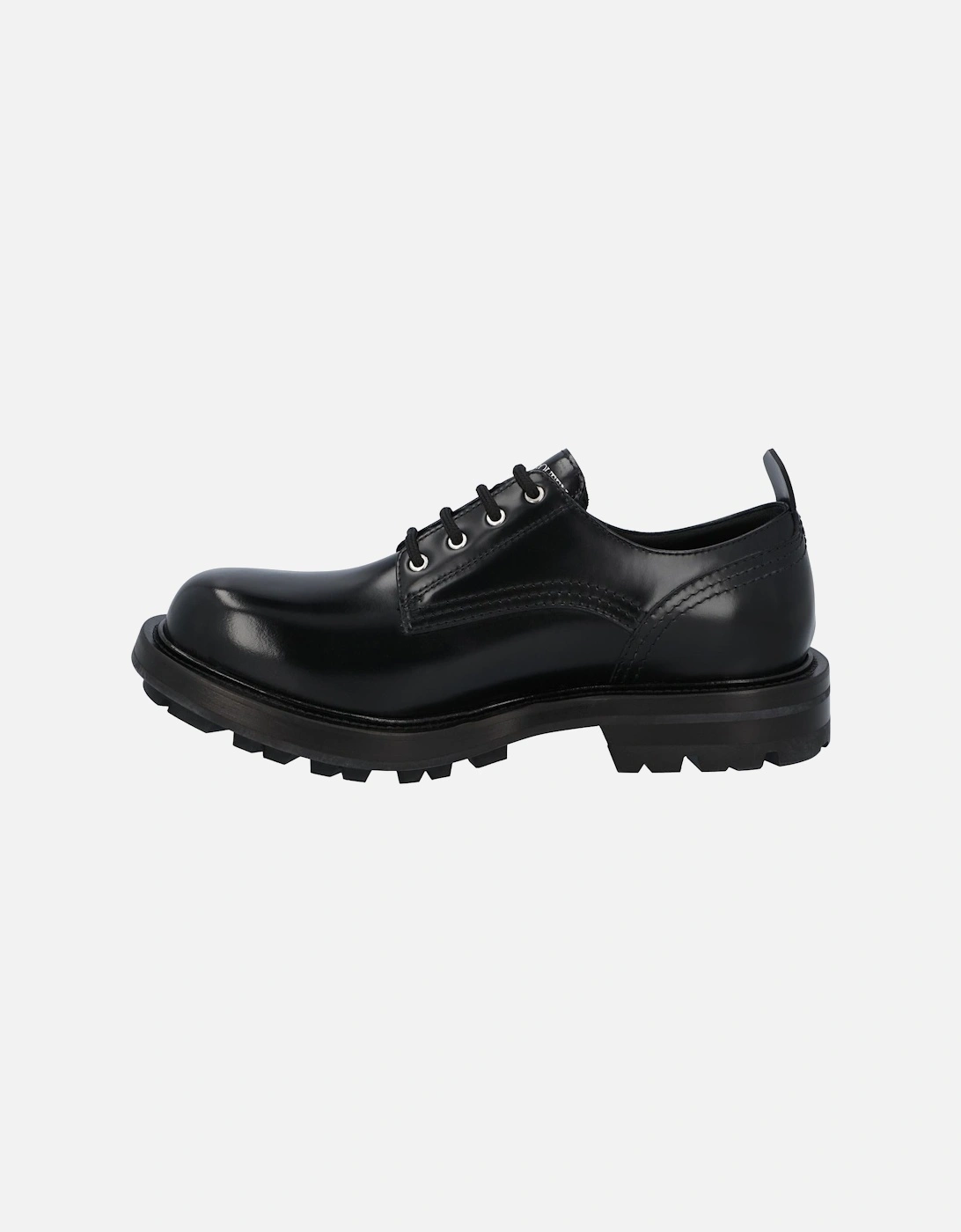 Ridged Sole Lace-Up Shoes in Black Leather by Alexander McQueen