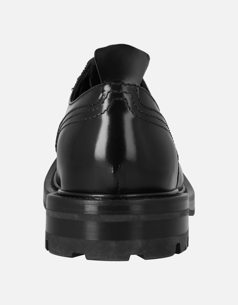 Ridged Sole Lace-Up Shoes in Black Leather by Alexander McQueen