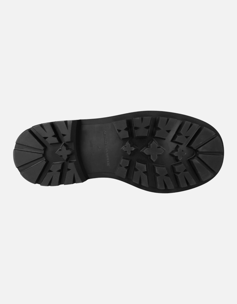 Ridged Sole Lace-Up Shoes in Black Leather by Alexander McQueen