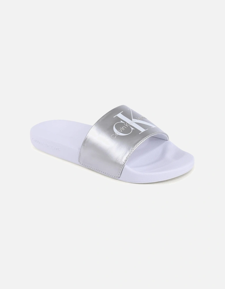 Slide Sandals Metallic Logo