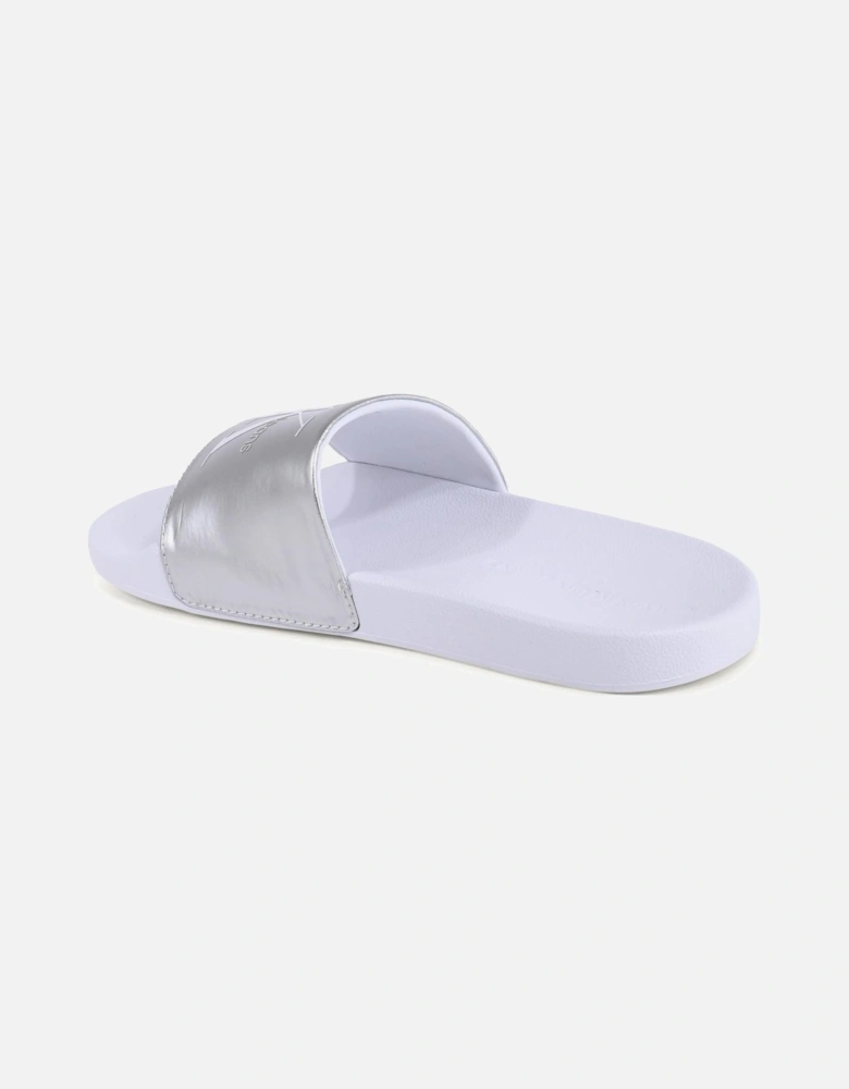 Slide Sandals Metallic Logo