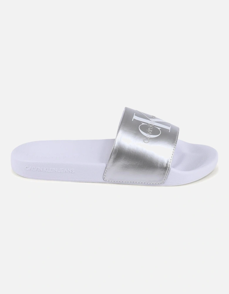 Slide Sandals Metallic Logo