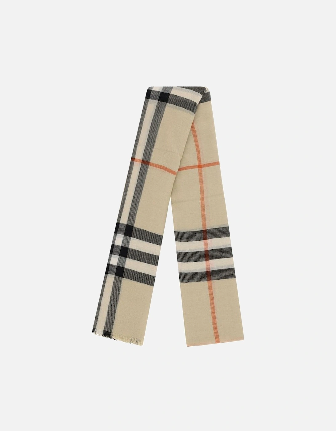 Giant Check Cashmere Scarf Beige