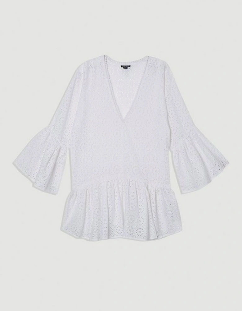 Cotton Broderie Beach Mini Kimono