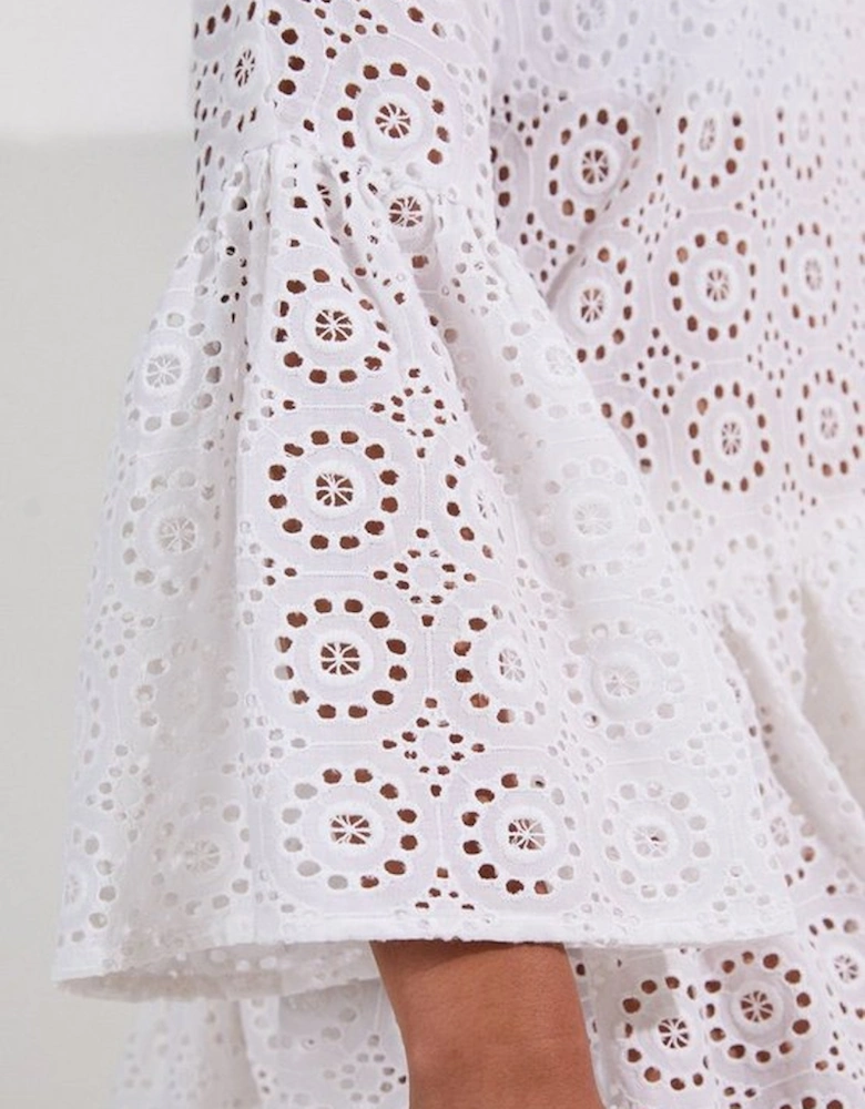 Cotton Broderie Beach Mini Kimono