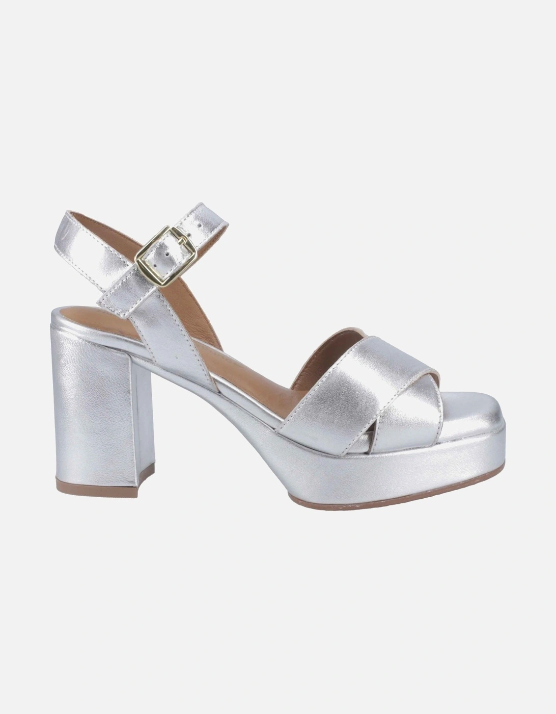 Women's Ophelia Leather Heel in Silver