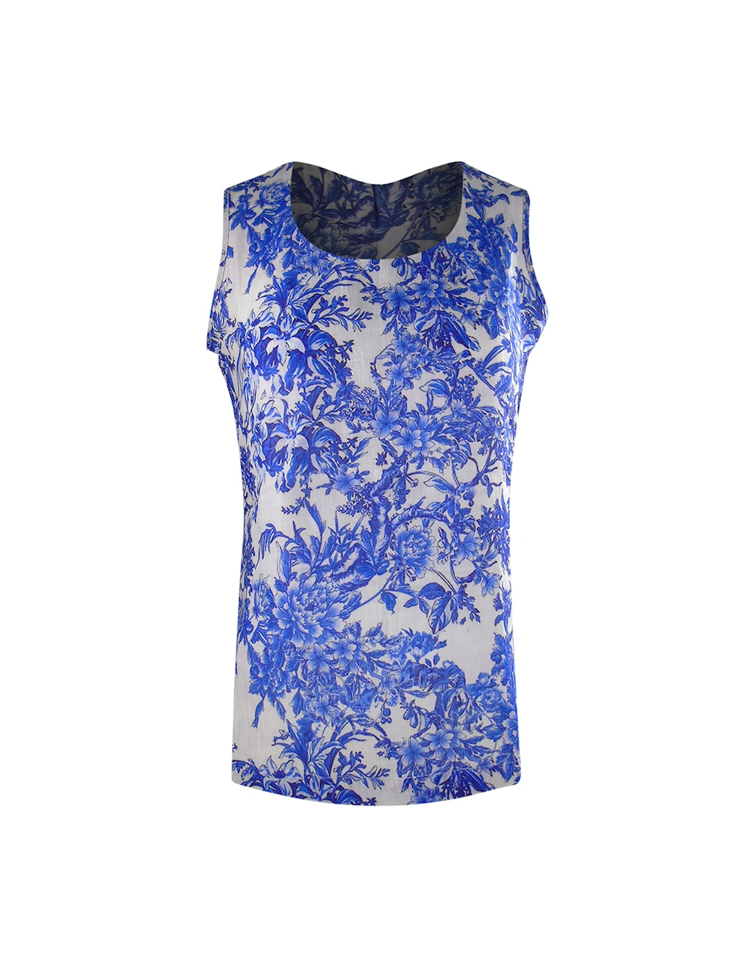 Fashion Blue Orchird Blue Floral Tank Top, 3 of 2