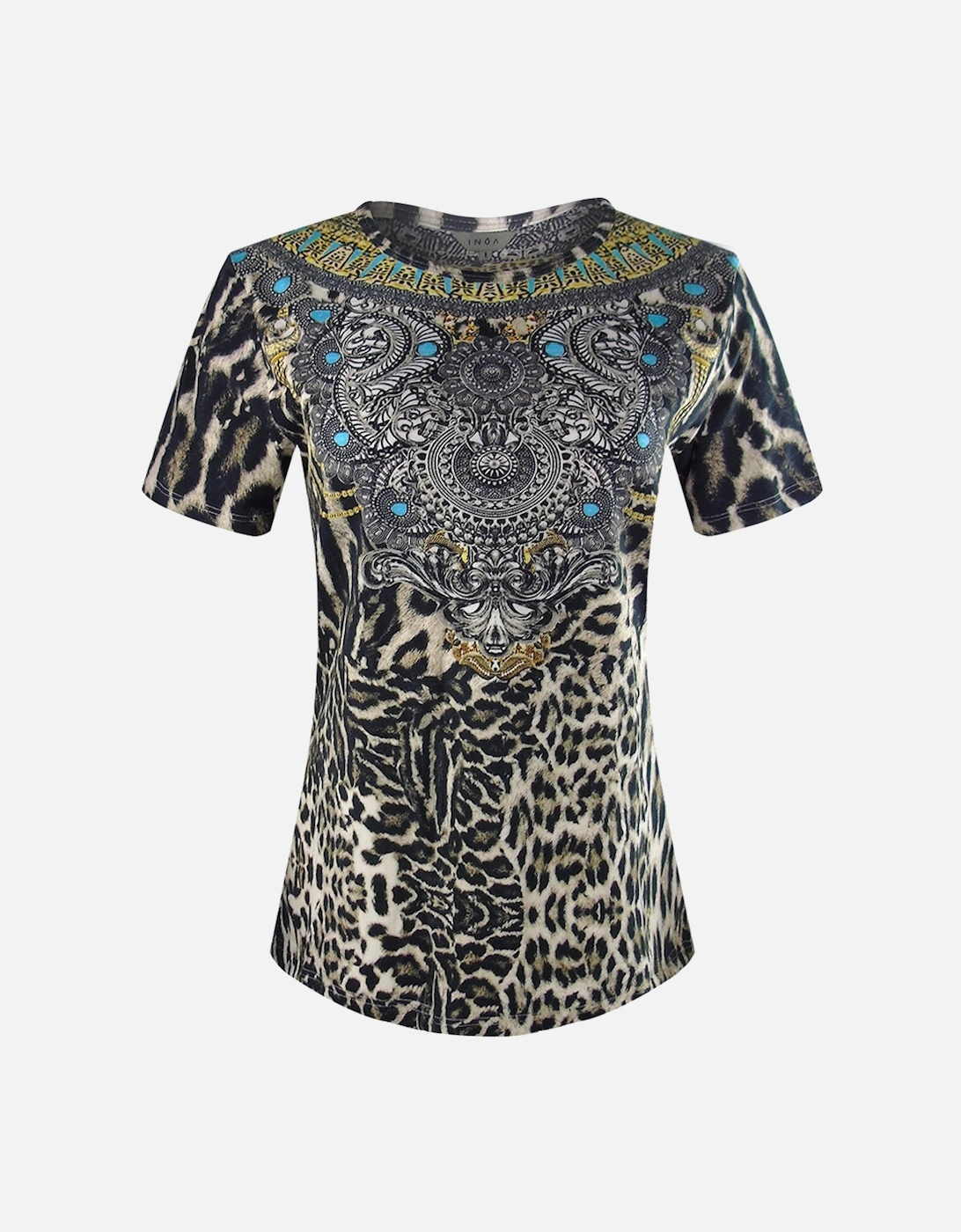 Fashion Siberia/1927 Brown Animal Print T-Shirt Womens, 3 of 2