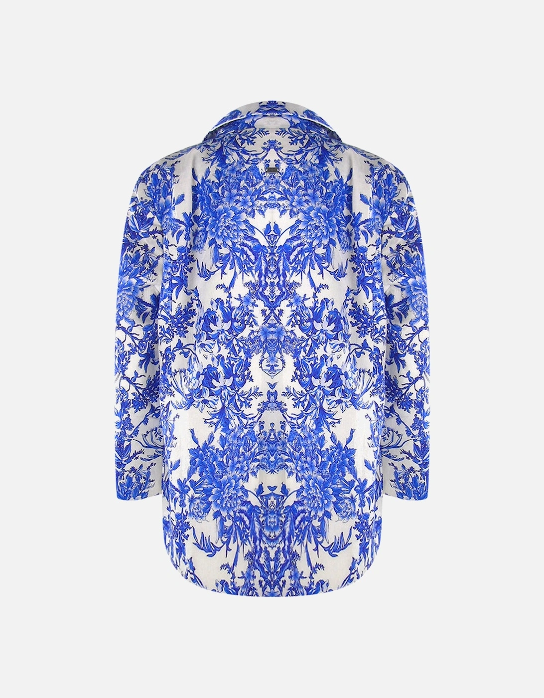 Fashion Blue Orchird Blue Floral Boyfriend Jacket