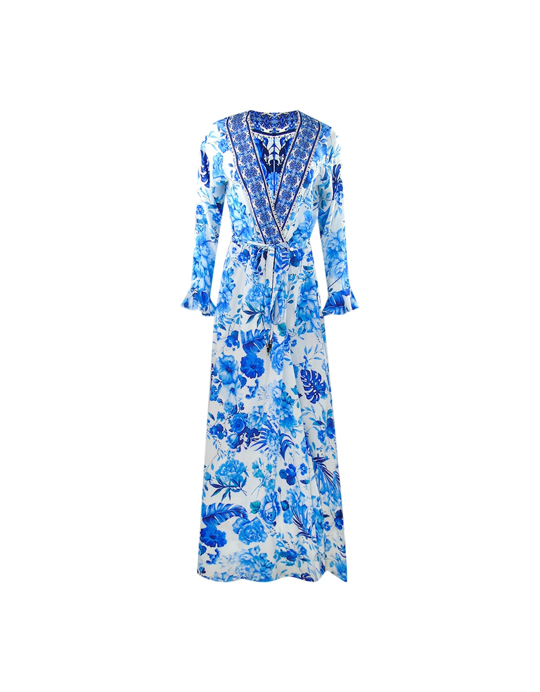 Fashion Blue Orchird Blue Floral Fish Dress Womens, 3 of 2