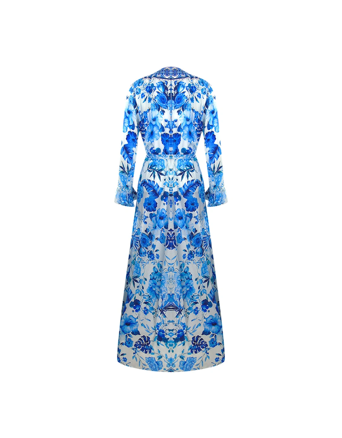 Fashion Blue Orchird Blue Floral Fish Dress Womens