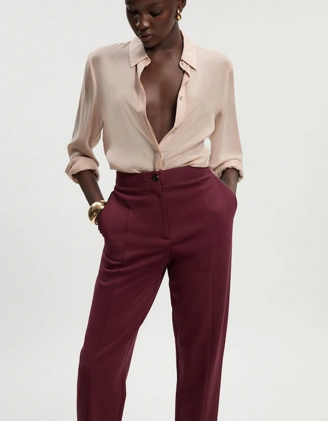 Ponte And Pu Mix Tailored Slim Leg Trouser, 2 of 1