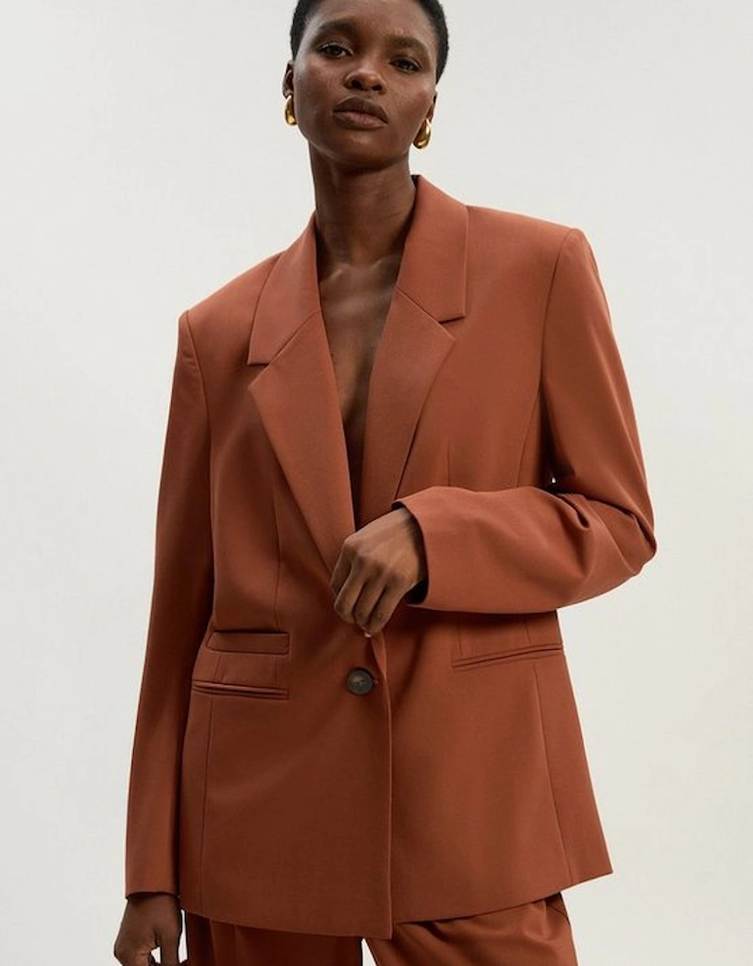 Tailored Twill Essential Single Breasted Oversized Blazer, 2 of 1