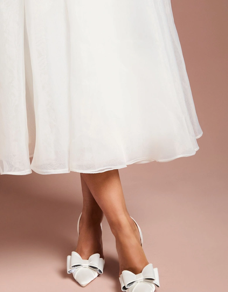 Bridal Tamara Satin Bow Sling Back Stiletto Court Shoes