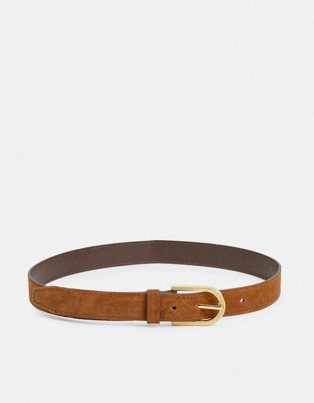 Suede Rounded Buckle Belt