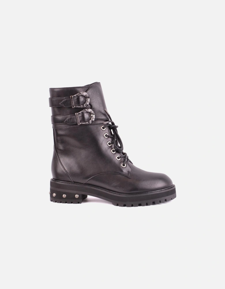 LaceUp Ankle Boots with Buckles
