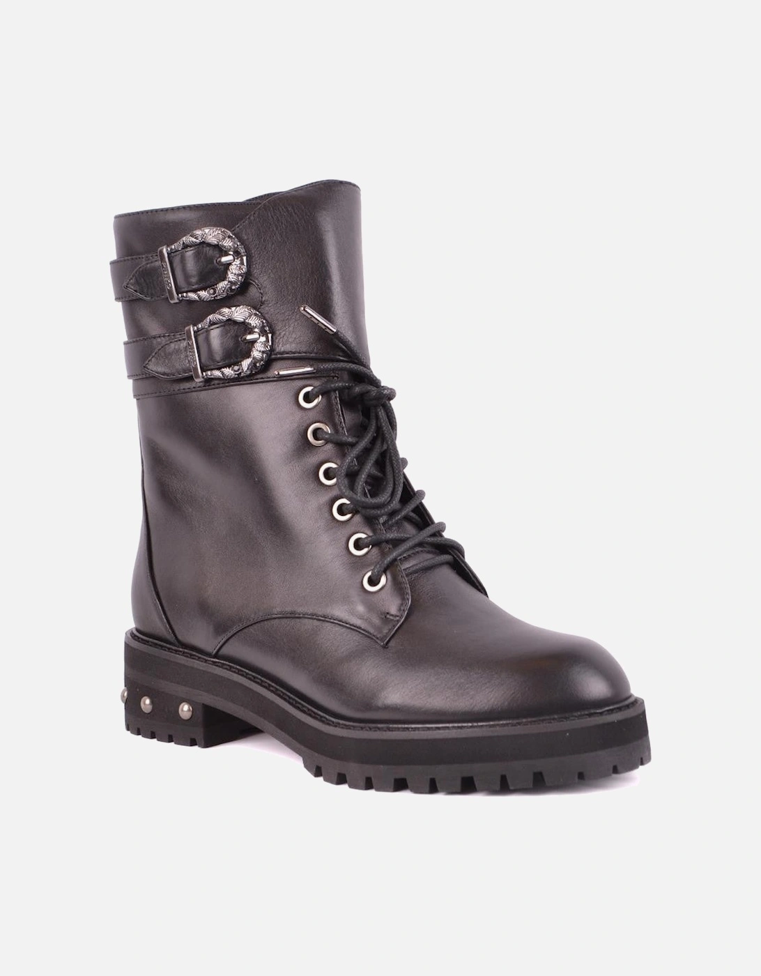 LaceUp Ankle Boots with Buckles