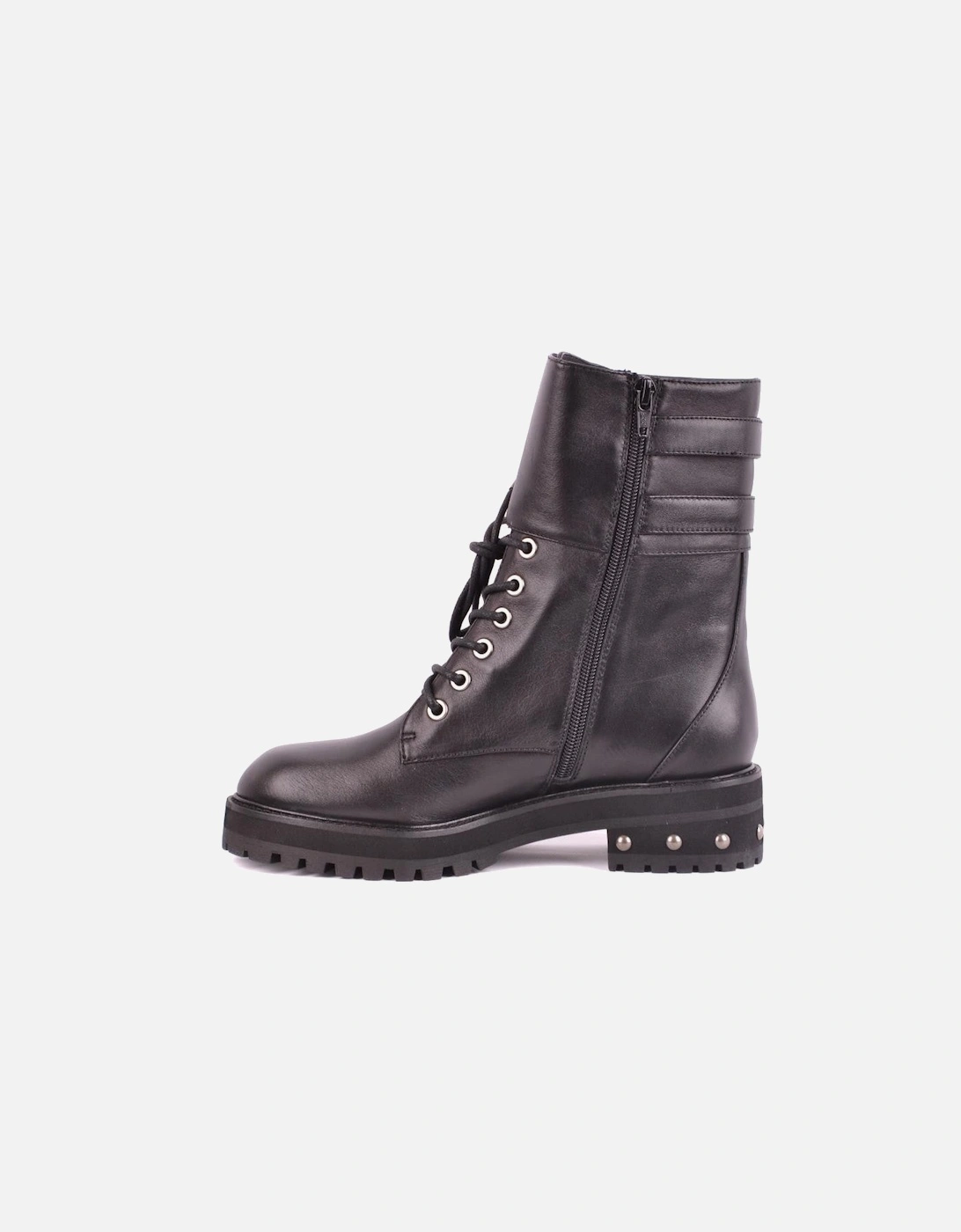 LaceUp Ankle Boots with Buckles