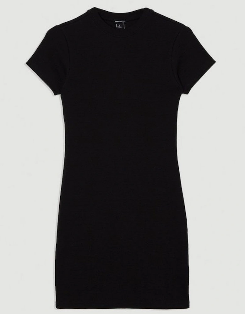 Compact Jersey Ribbed T-Shirt Mini Dress