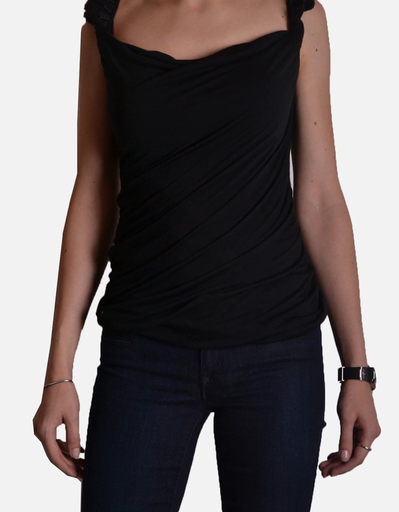 Draped Neck Sleeveless Top