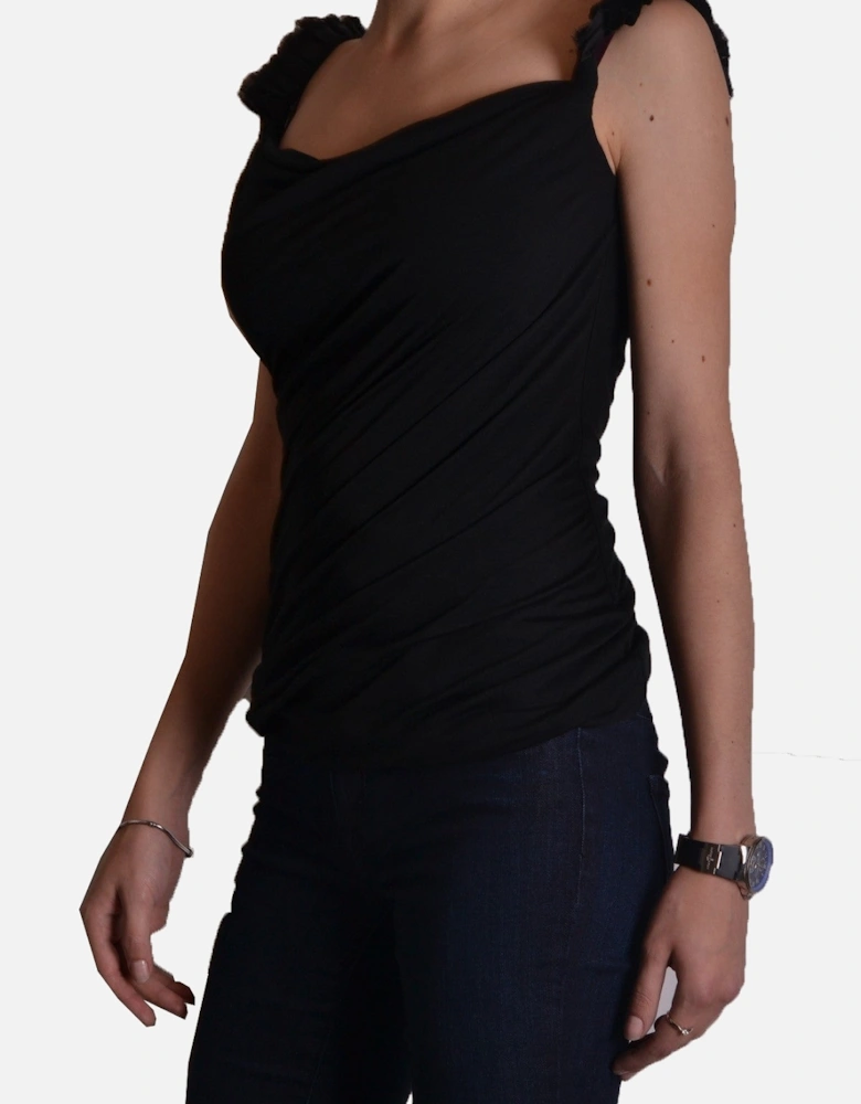 Draped Neck Sleeveless Top