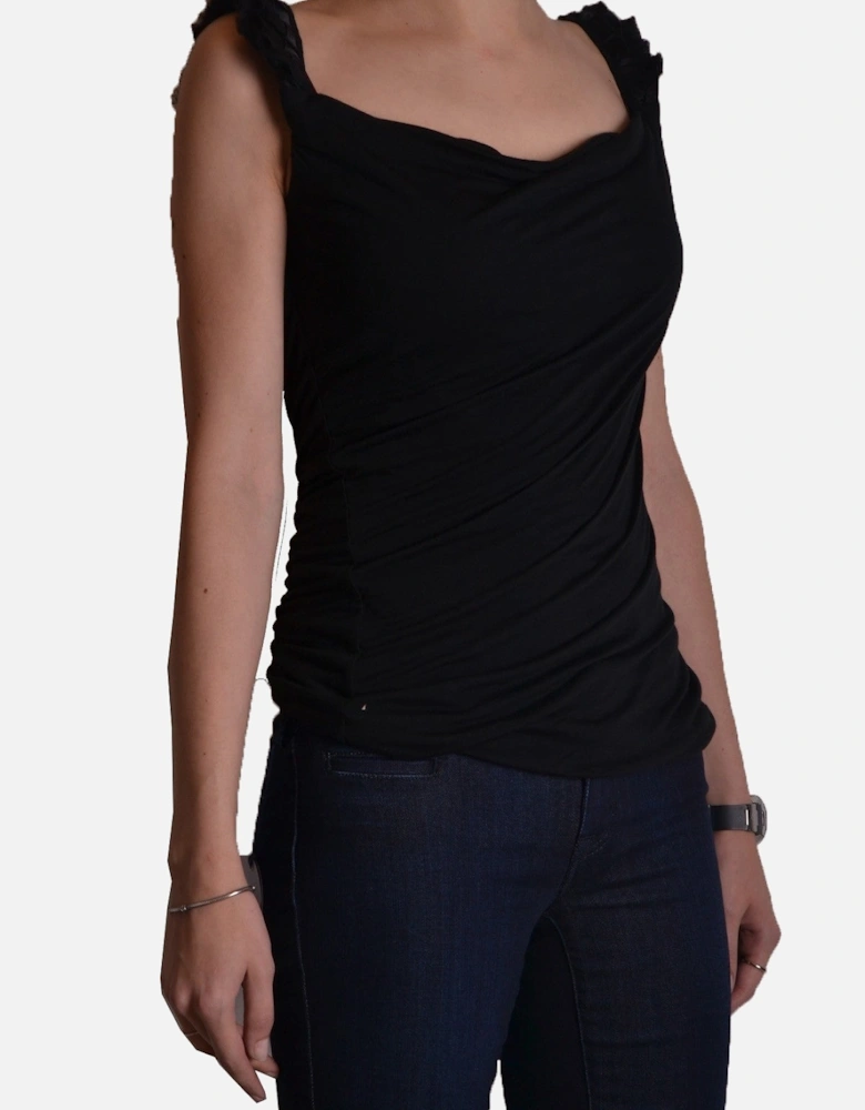 Draped Neck Sleeveless Top