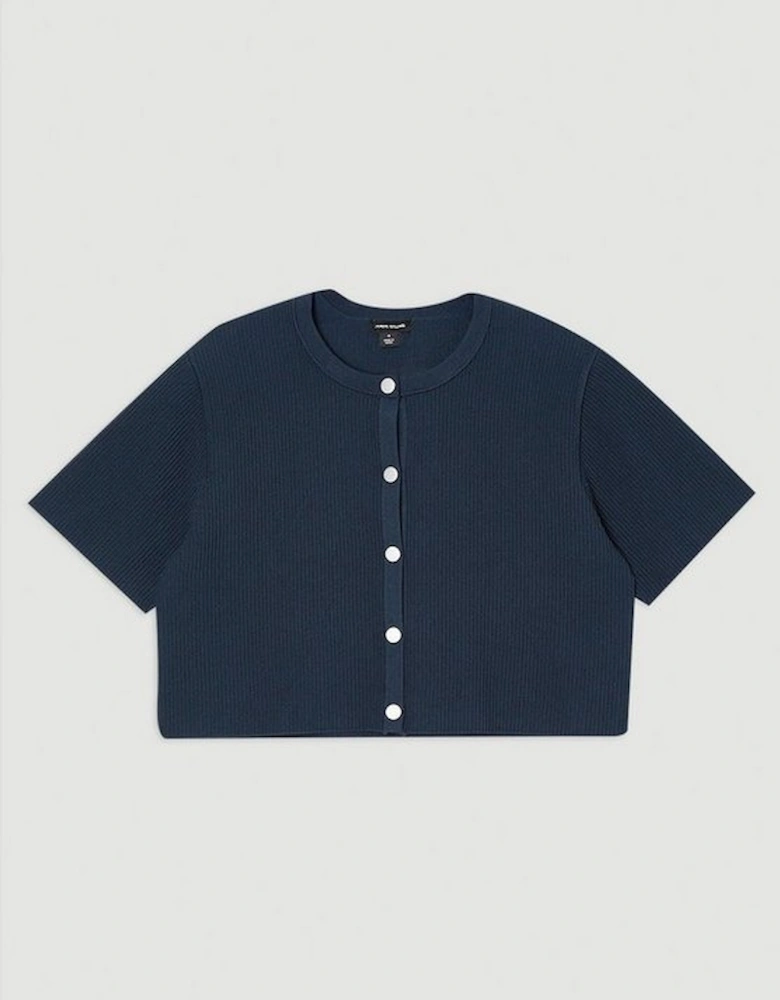 Ottoman Stitch Short Sleeve Knitted Cardi