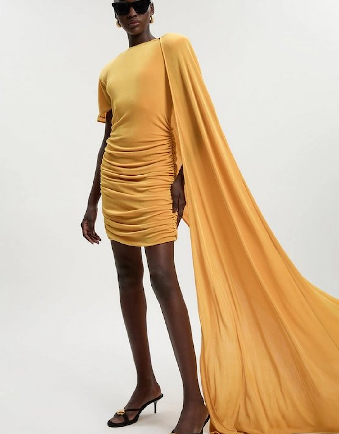 Premium Slinky Crepe Scarf Detail Mini Dress, 2 of 1