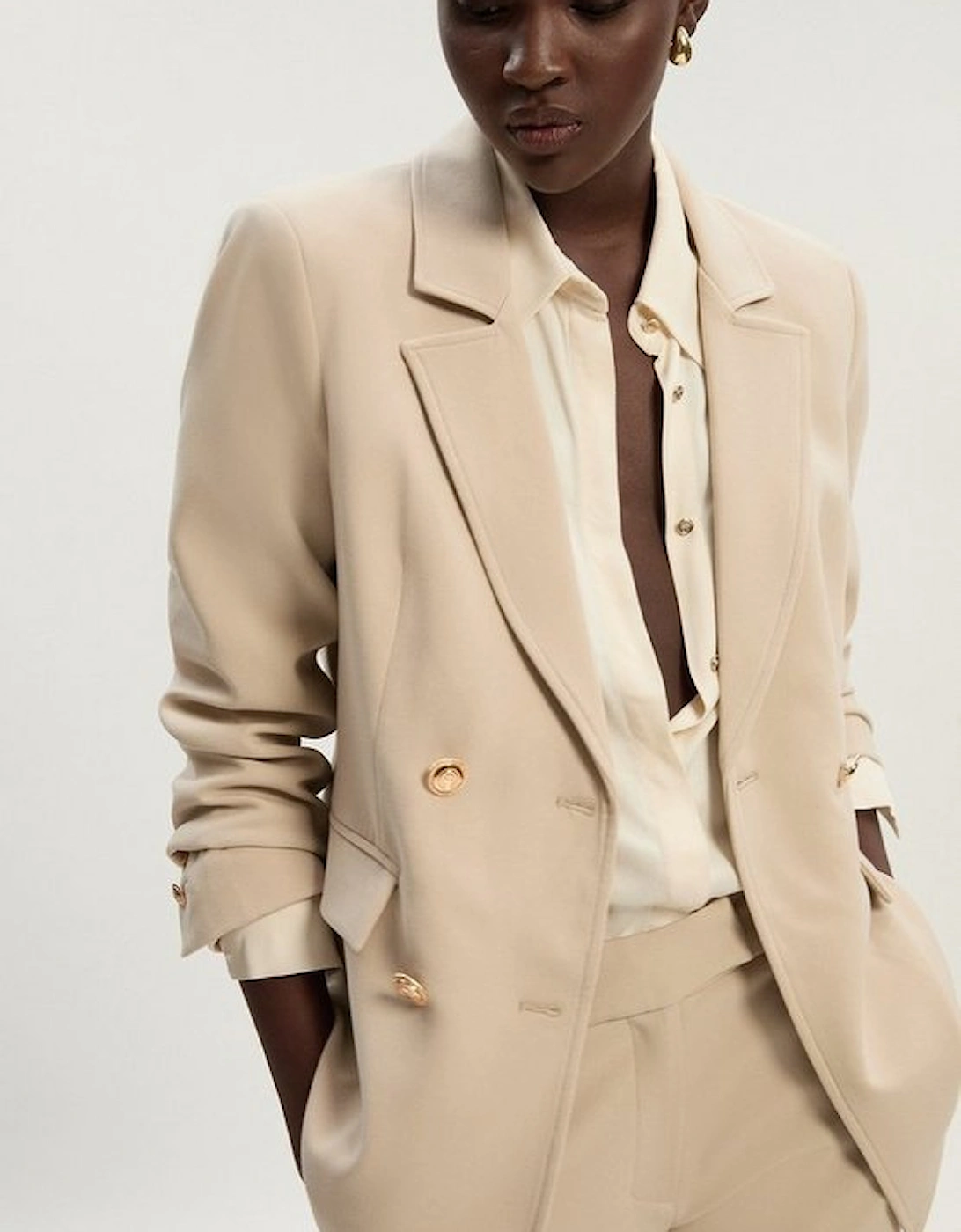 Compact Stretch Essential Tailored Doubled Breasted Blazer, 5 of 4