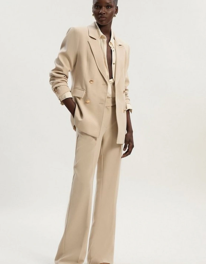 Compact Stretch Essential Tailored Doubled Breasted Blazer