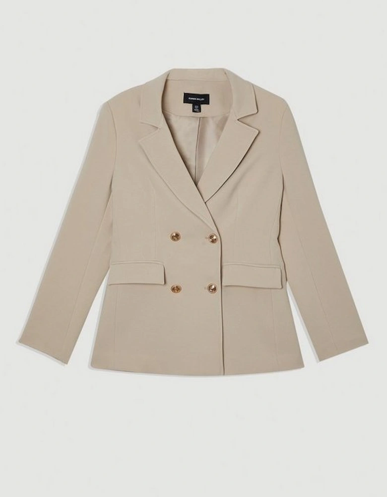 Compact Stretch Essential Tailored Doubled Breasted Blazer