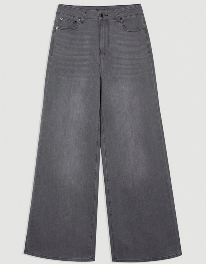 Stretch Denim Wide Leg Jean