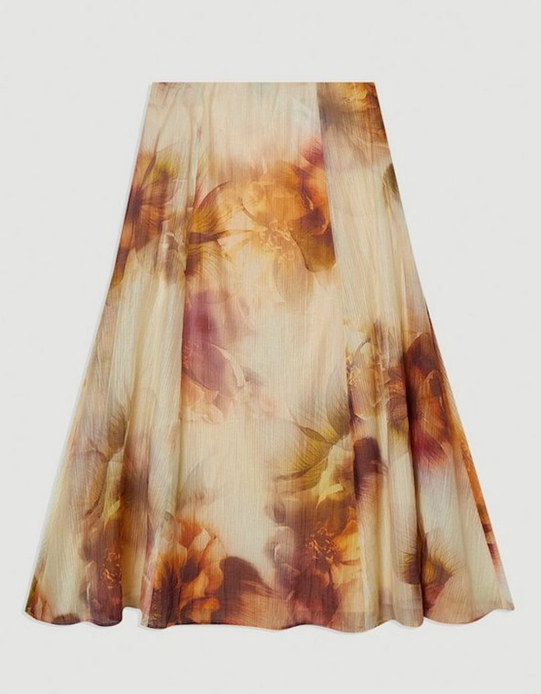 Floral Print Crinkle Georgette Woven Midi Skirt
