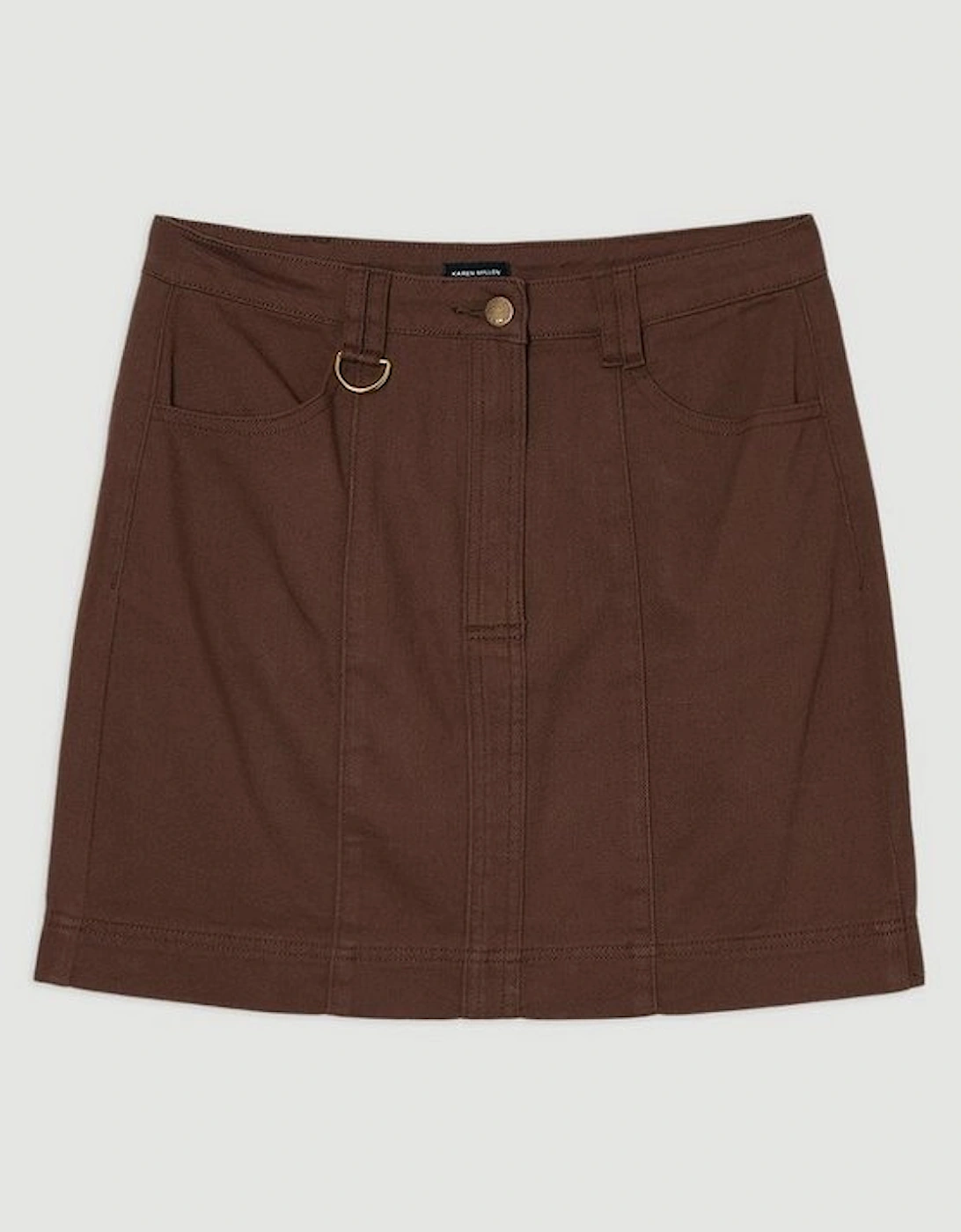 Denim Seamed Mini Skirt