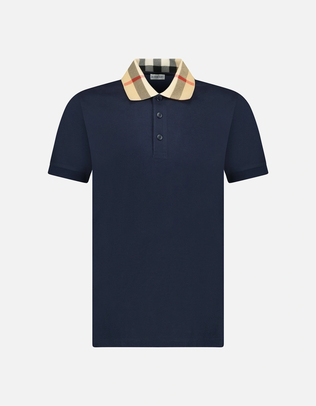'Cody' Check Short Sleeve Polo Shirt in Smoked Navy, 5 of 4