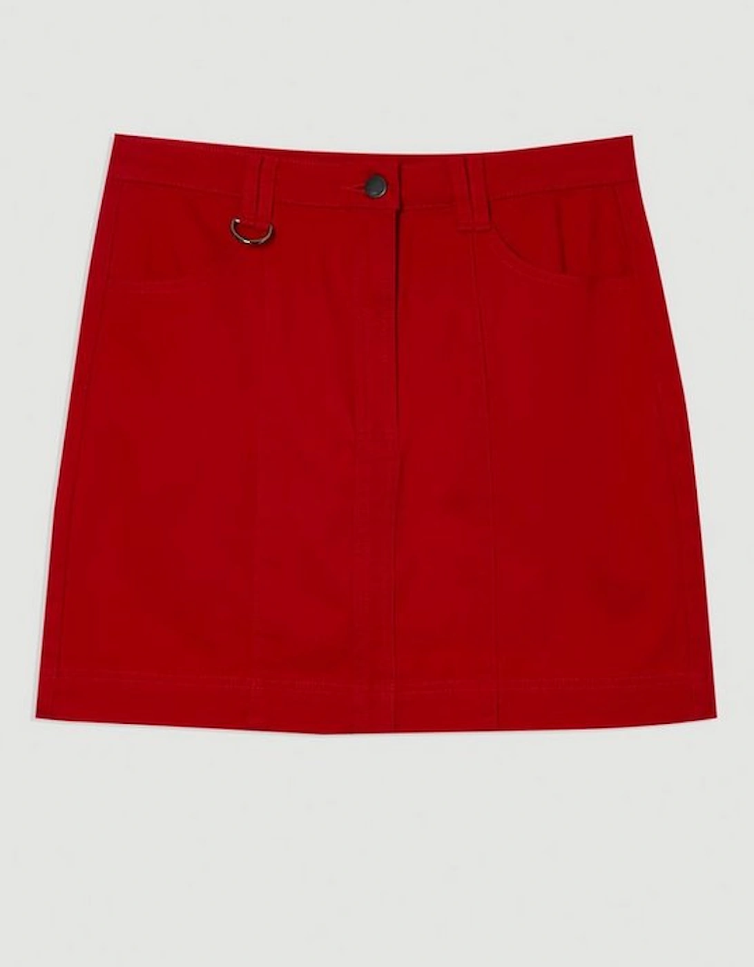 Denim Seamed Mini Skirt