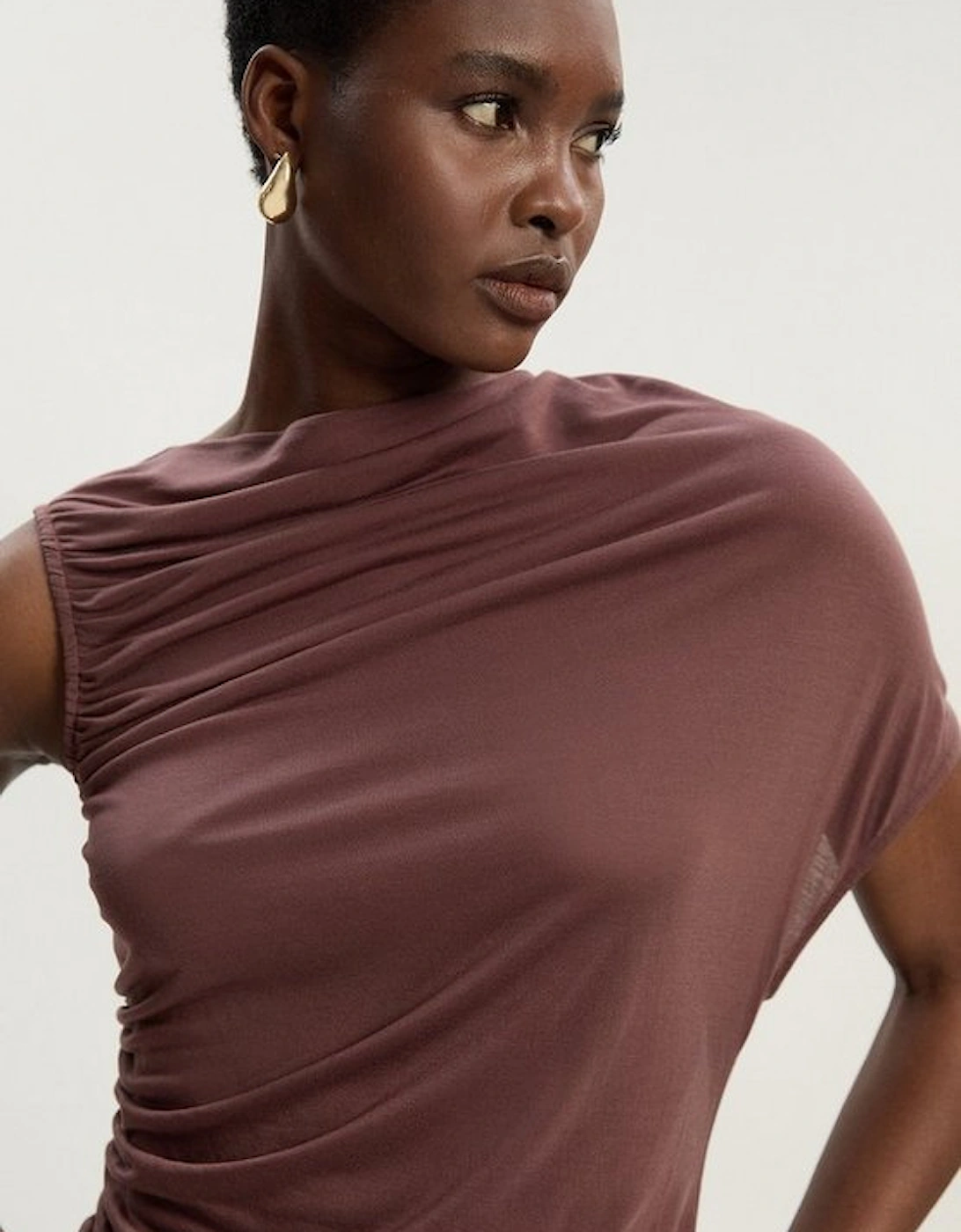 Tencel Ruched Detail Top