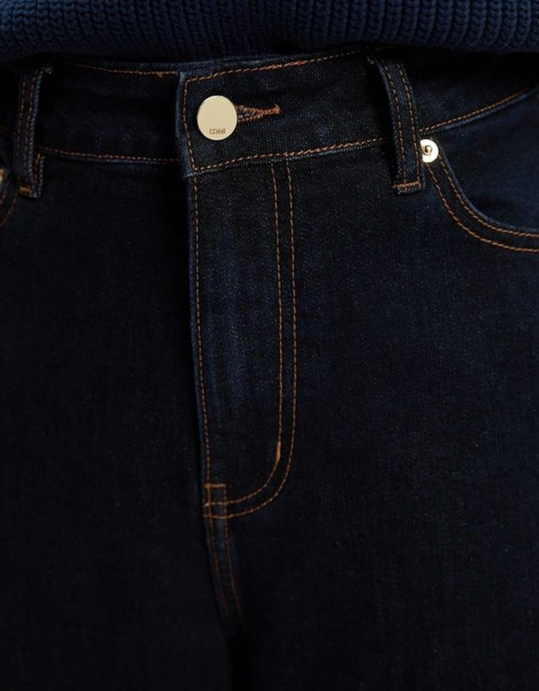 Stretch Denim Wide Leg Jean