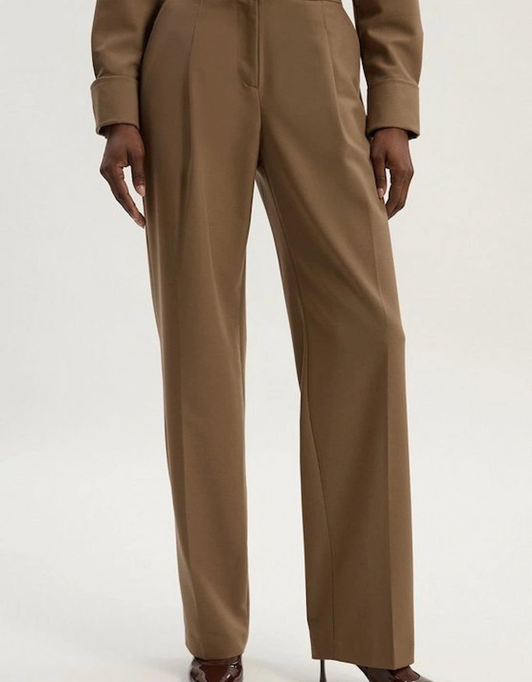 Viscose Blend Tailored Tapered Leg Trouser