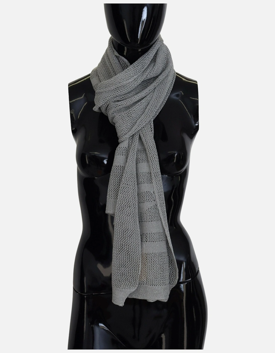 Grey Knit Mesh Scarf, 5 of 4