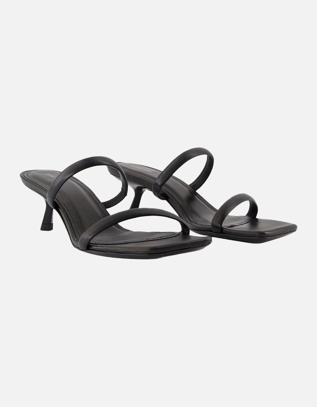 Paloma Heels Black Leather Mules
