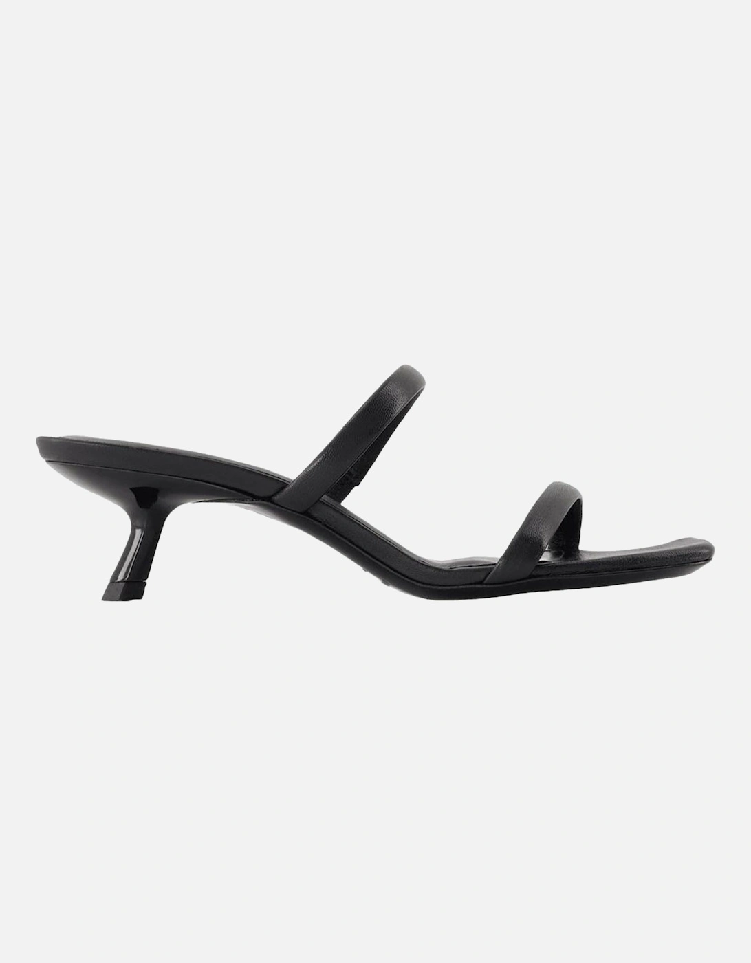 Paloma Heels Black Leather Mules, 4 of 3